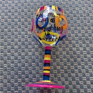 Colorful Striped Wine Glass Christmas Ornament